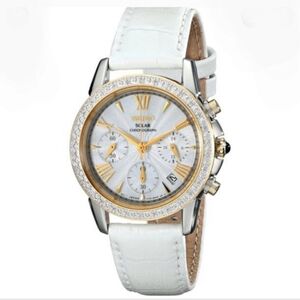 Seiko Solar Women's Diamonds Chronograph Watch.